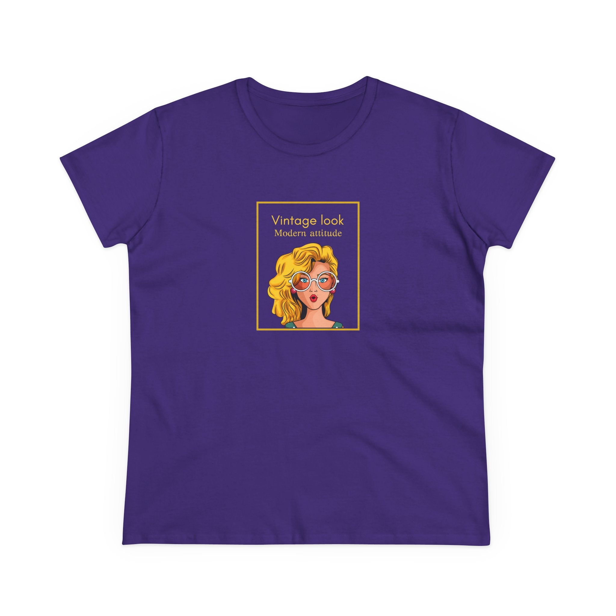 Vintage Look Tee — 'Vintage Look Modern Attitude' Women's Graphic T-Shirt