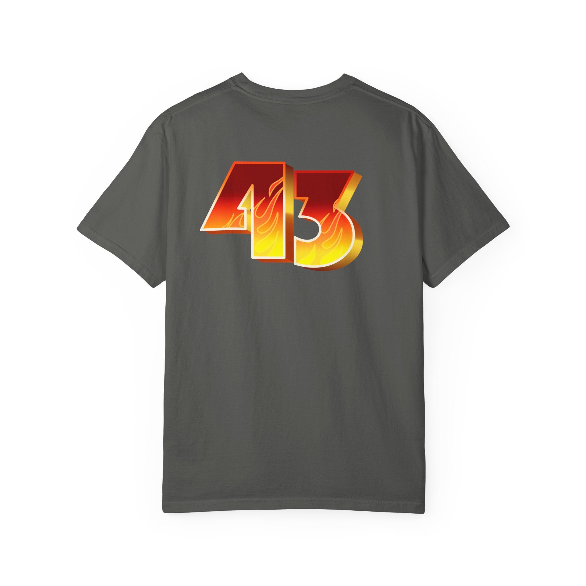 FRENZY Logo T-Shirt — Retro Flame '43' Graphic Tee