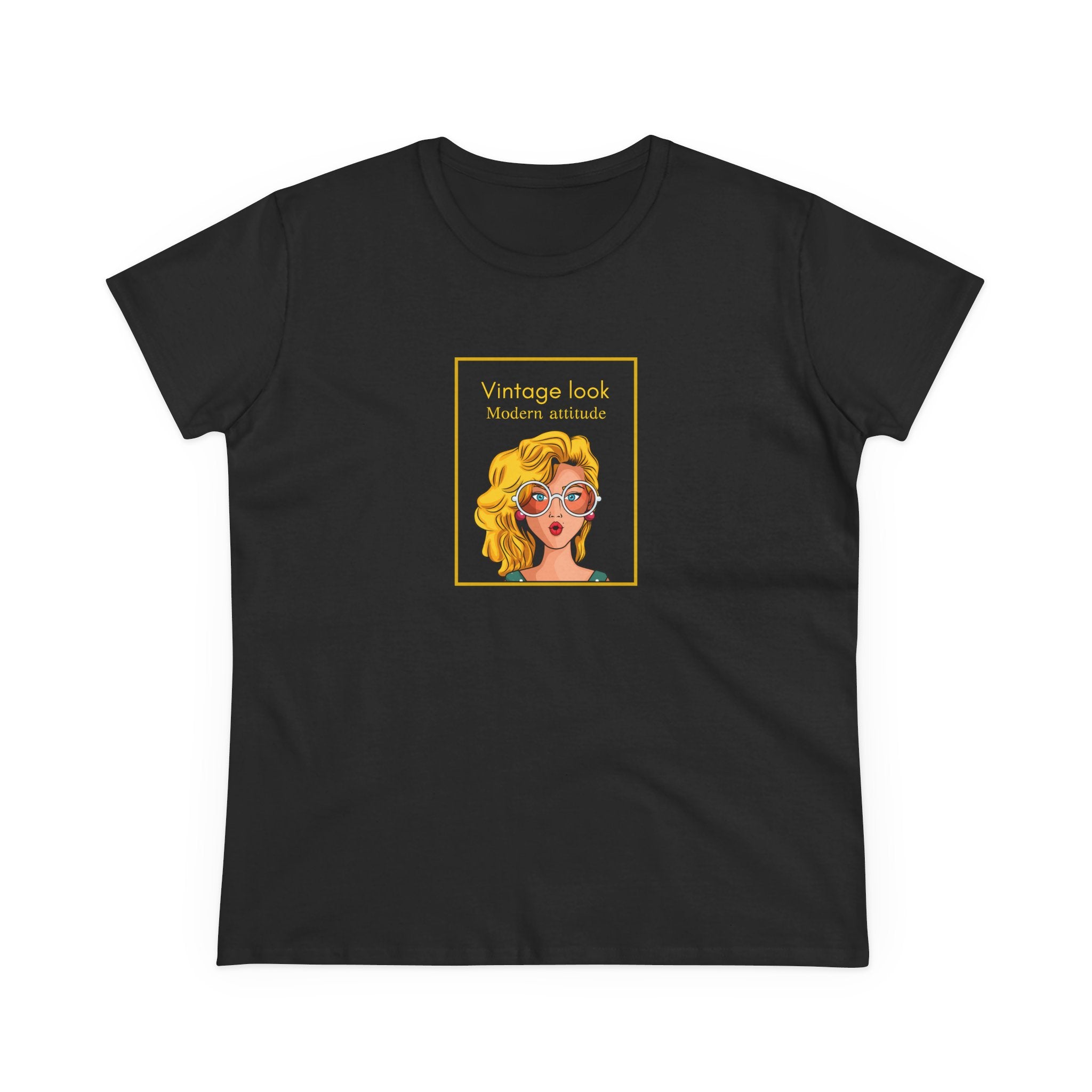 Vintage Look Tee — 'Vintage Look Modern Attitude' Women's Graphic T-Shirt