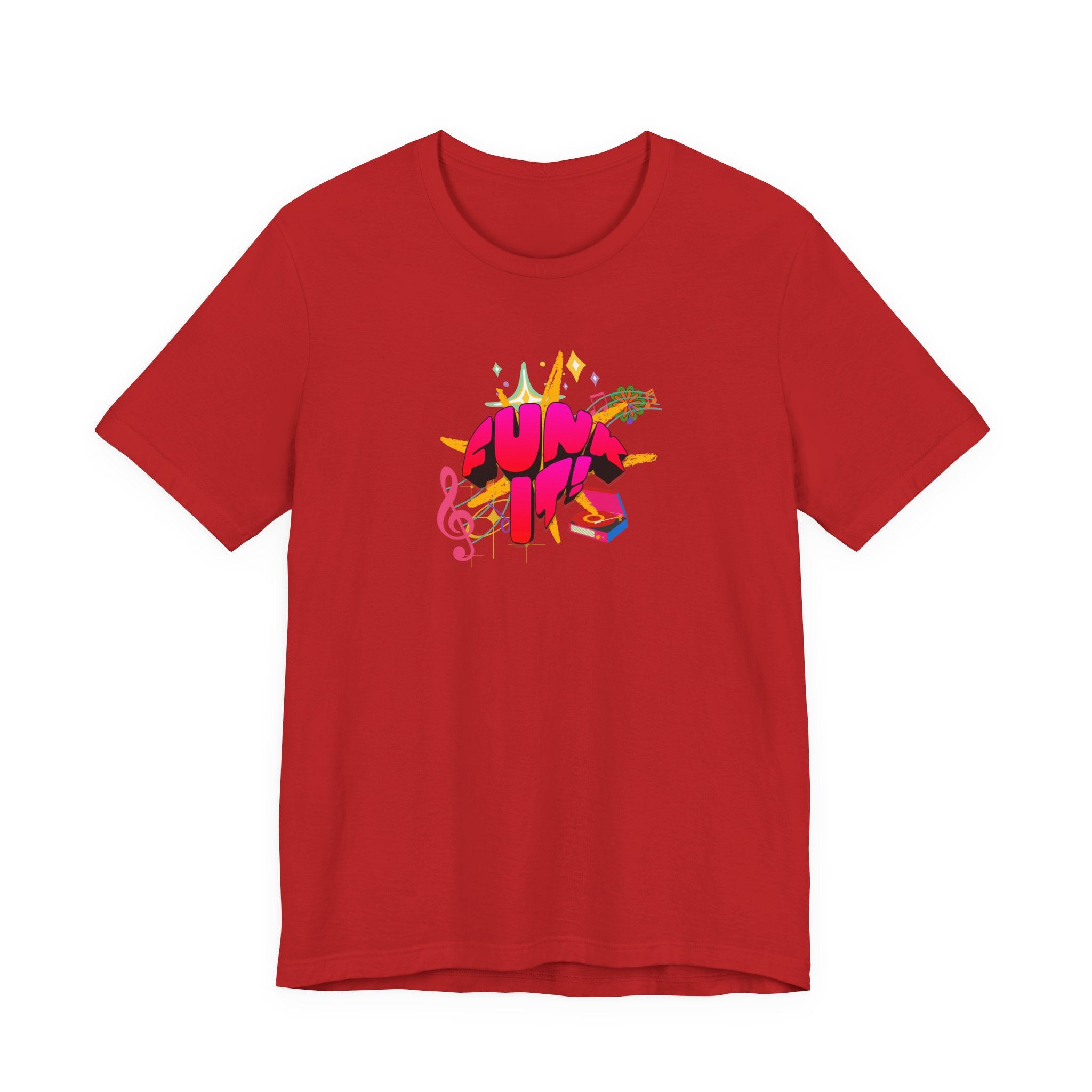 FUNKY IT!Graphic T‑Shirt — Colorful Music & Party Design