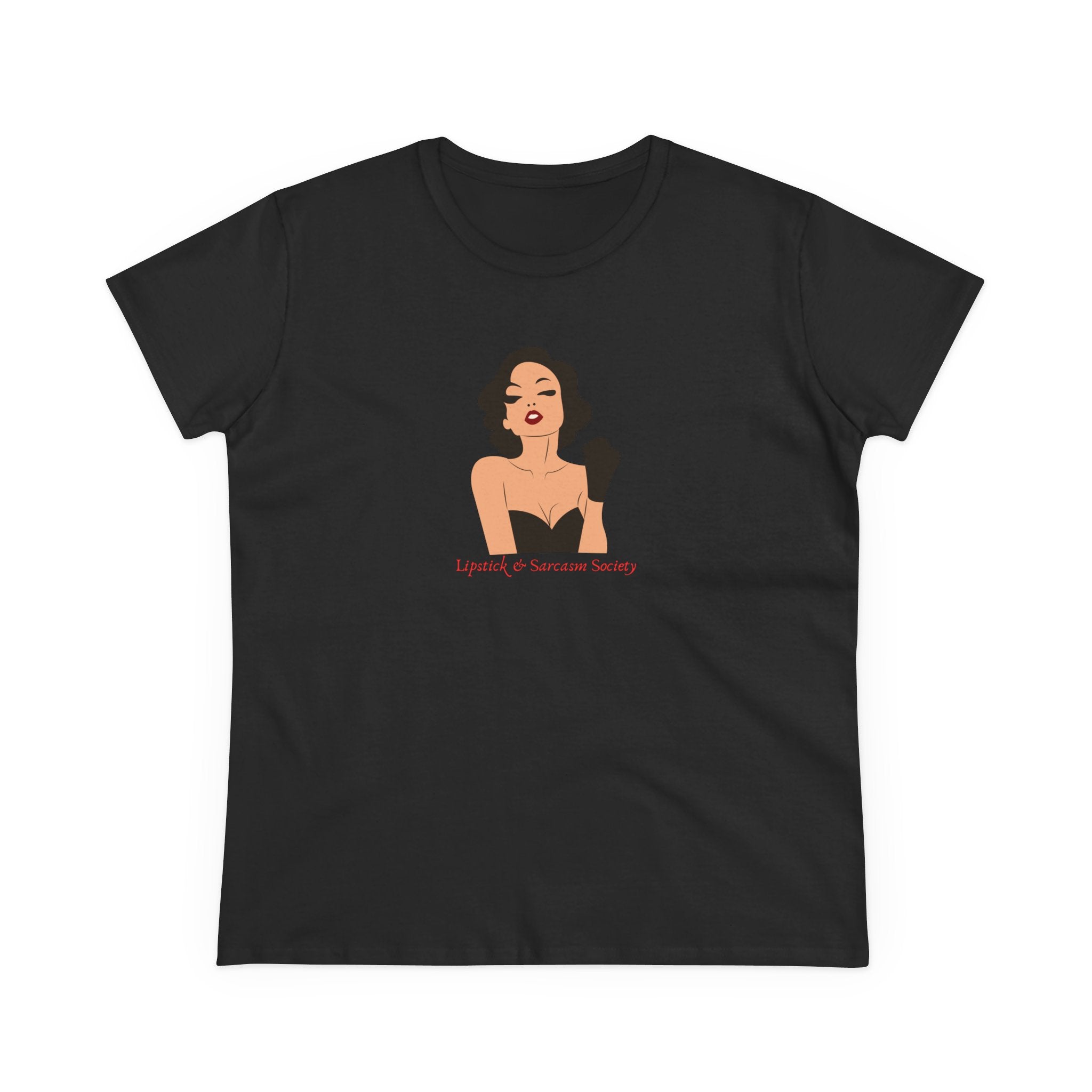 LIPSTICK & SARCASM SOCIETY-Women’s Graphic T-Shirt