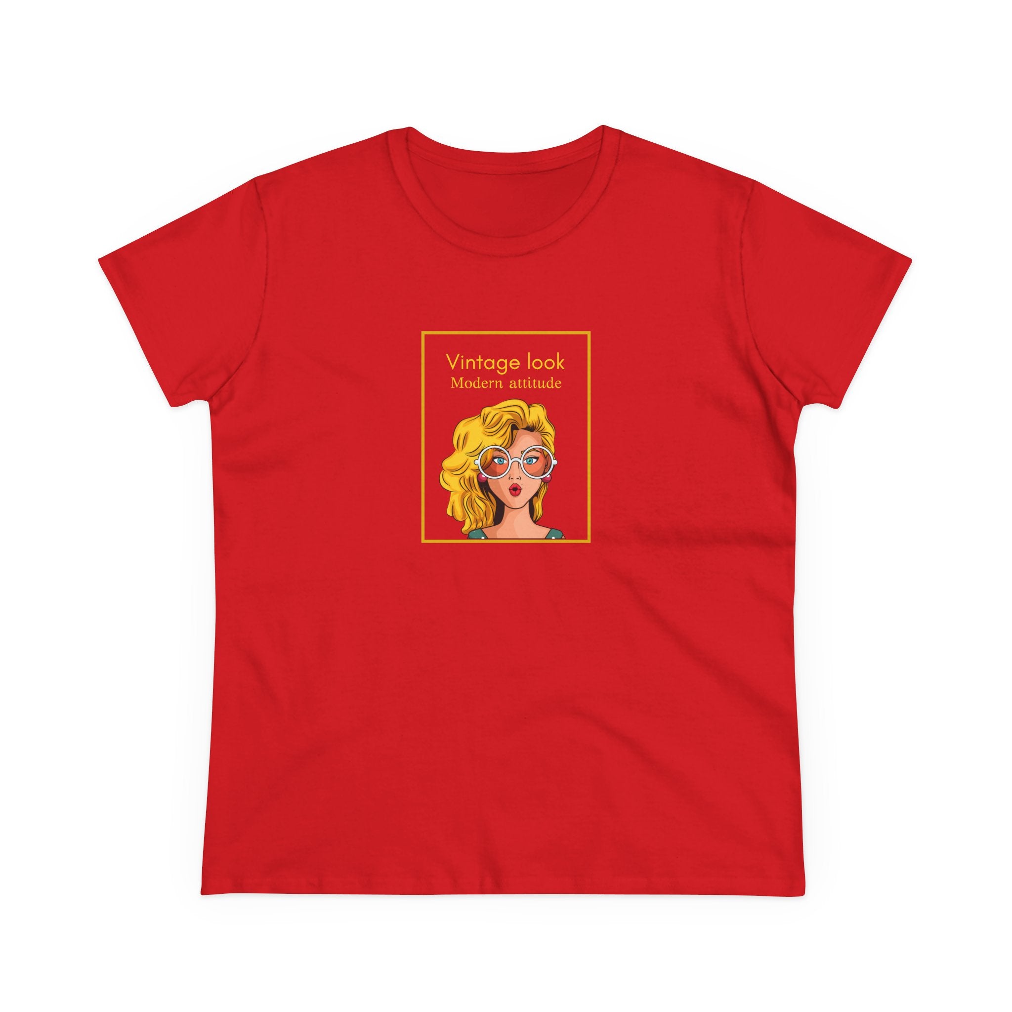 Vintage Look Tee — 'Vintage Look Modern Attitude' Women's Graphic T-Shirt