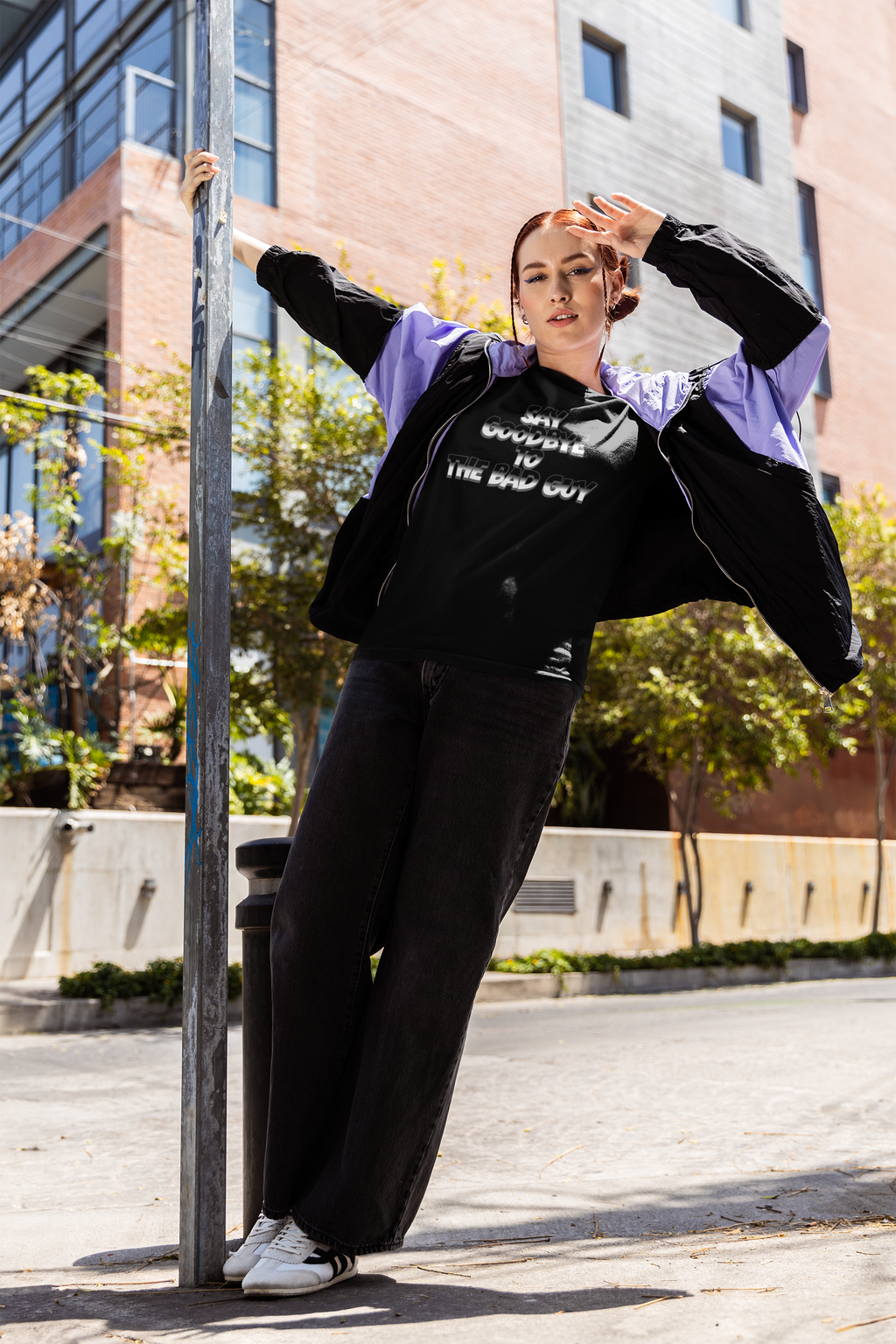 Goodbye to the Bad Guy Women’s Graphic T-Shirt – Funny & Empowering