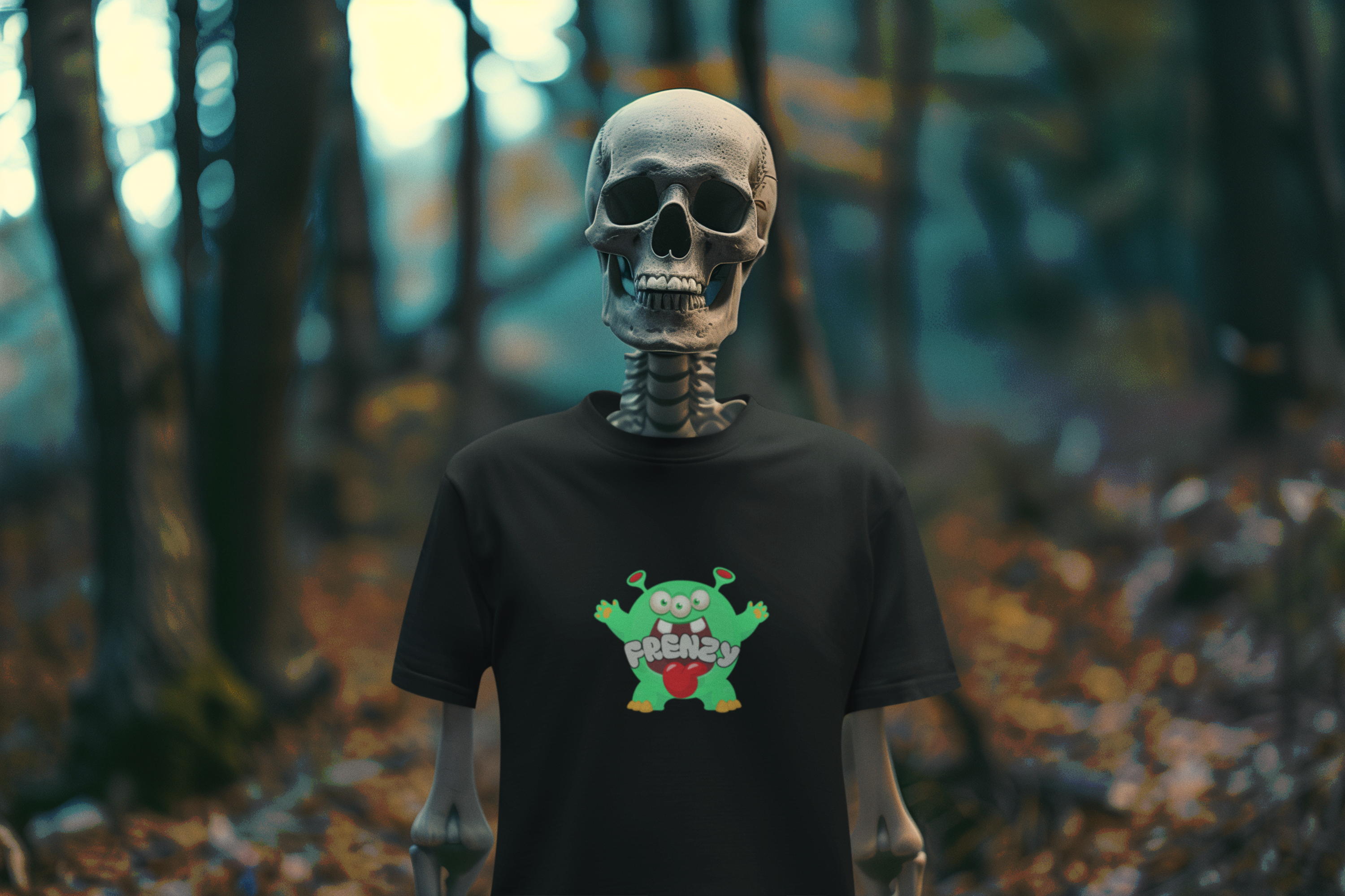 Frenzy Monster T-Shirt — Cute Green Cartoon Graphic Tee