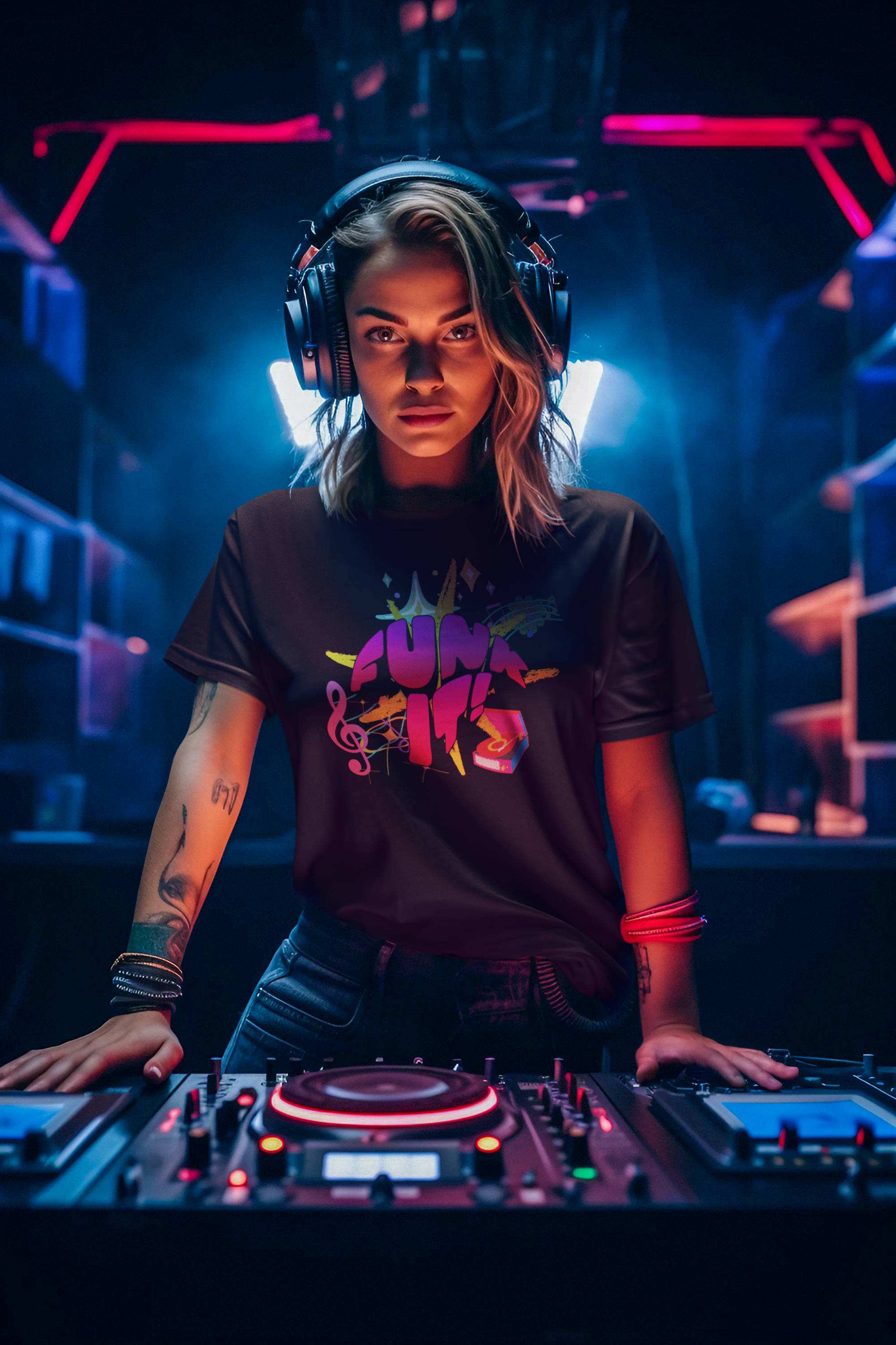 FUNKY IT!Graphic T‑Shirt — Colorful Music & Party Design