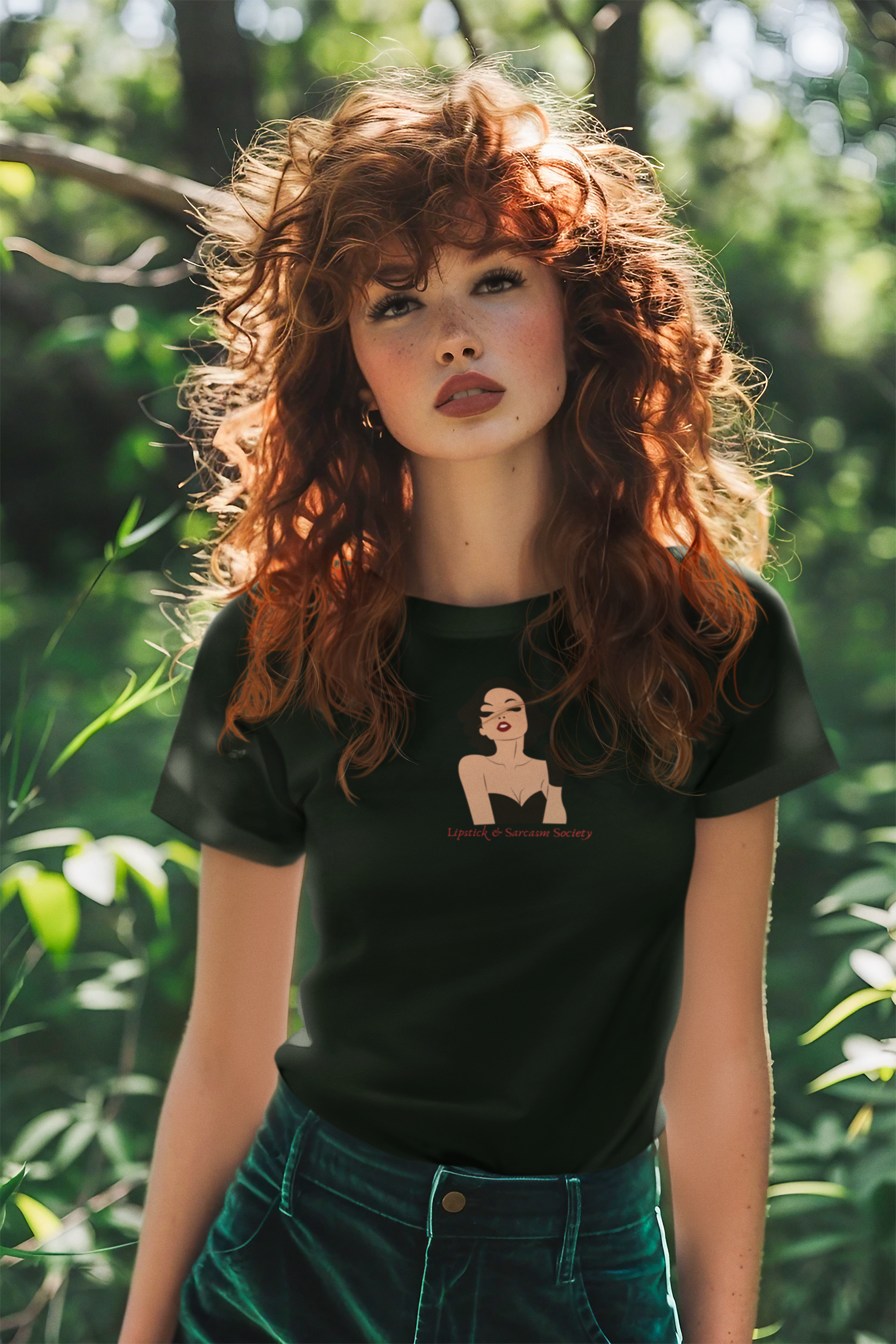 LIPSTICK & SARCASM SOCIETY-Women’s Graphic T-Shirt