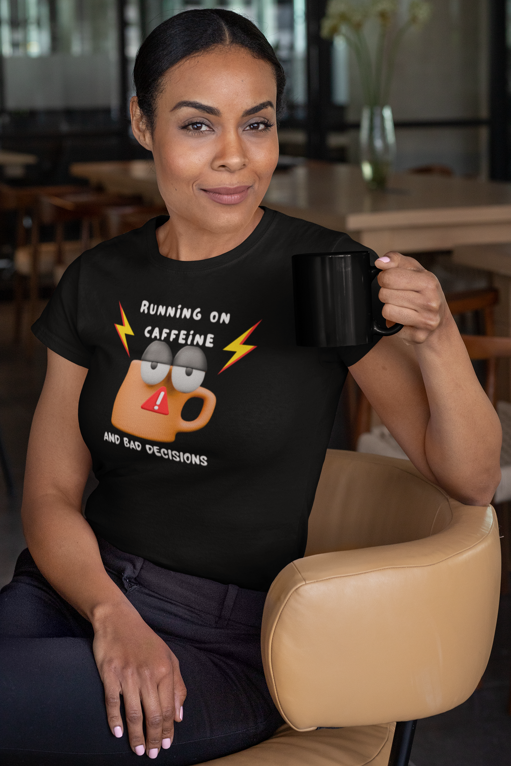 "Running on Caffeine and Bad Decisions" Graphic TShirt